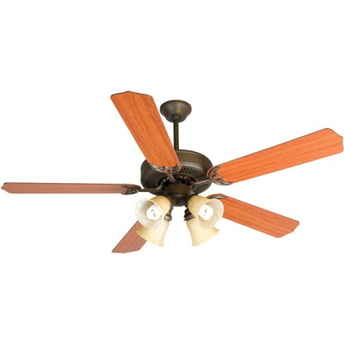 Craftmade 52" CD Ceiling Fan in Aged Bronze with Contractor Blades in Cherry and Light Kit