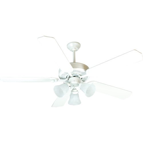 Craftmade 52" CD Ceiling Fan with Contractor Blades in White and Light Kit