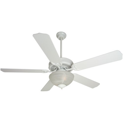 Craftmade 52" CD Ceiling Fan with Contractor Blades in White and Light Kit