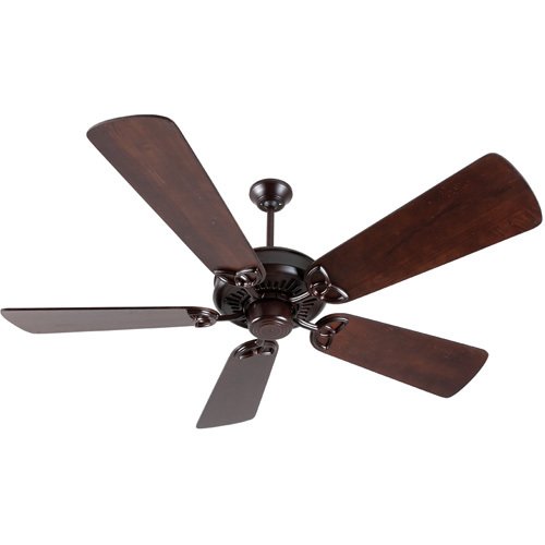 Craftmade 54" Ceiling Fan in Oiled Bronze with Premier Blades in Distressed Walnut