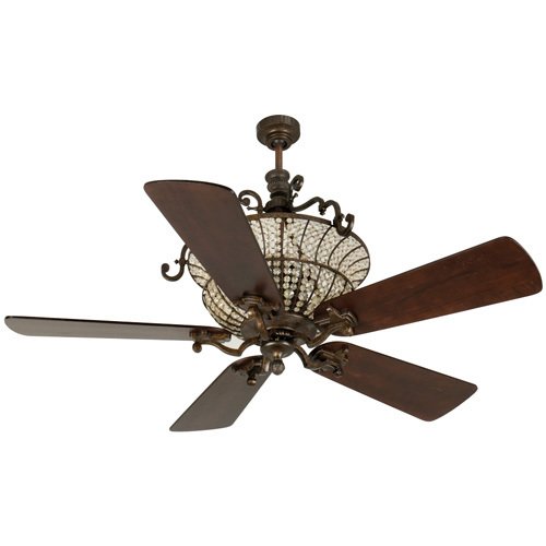 Craftmade 54" Ceiling Fan in Peruvian with Premier Blades in Distressed Walnut