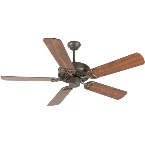 Craftmade 52" Ceiling Fan in Aged Bronze with Plus Blades in Walnut