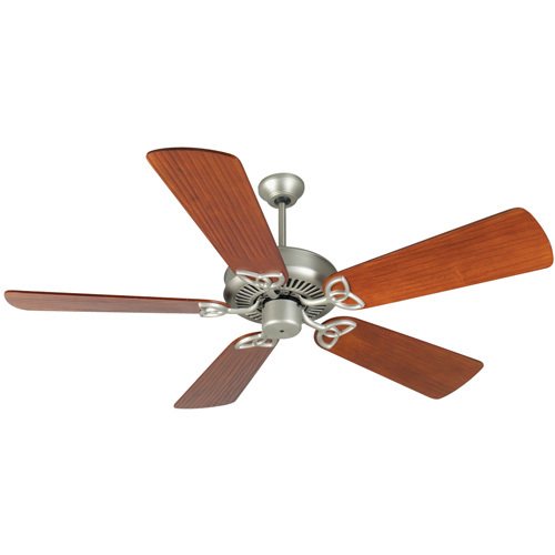 Craftmade 54" Ceiling Fan in Brushed Nickel with Premier Blades in Hand Scraped Cherry