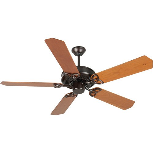 Craftmade 52" Ceiling Fan in Oiled Bronze with Custom Wood Blades in Cherry