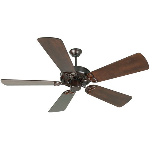 Craftmade 54" Ceiling Fan in Oiled Bronze with Premier Blades in Distressed Walnut