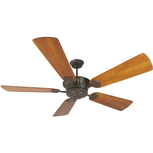 Craftmade 70" Ceiling Fan in Aged Bronze with Premier Blades in Hand Scraped Teak