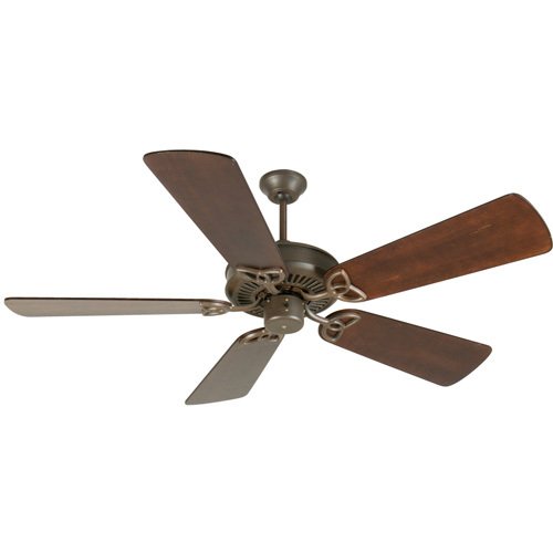 Craftmade 54" Ceiling Fan in Aged Bronze with Premier Blades in Distressed Walnut