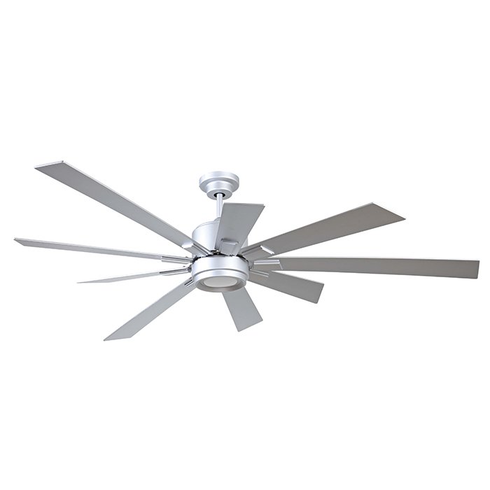 Craftmade 72" Ceiling Fan in Titanium with Custom Katana Blades and Matte White Glass