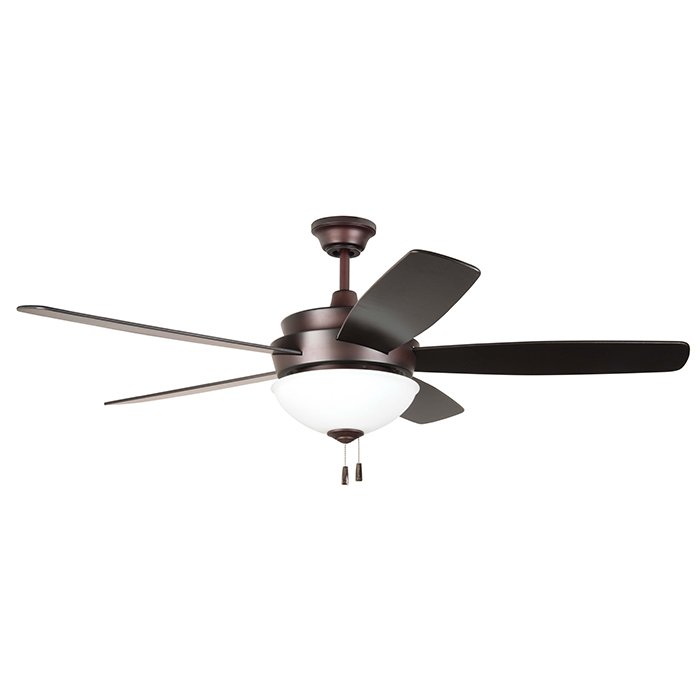 Craftmade 52" Ceiling Fan with Blades Included in Oiled Bronze and White Frost Glass