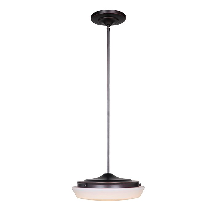 Craftmade 1 Light Mini Pendant with Rods in Oil Bronze Gilded with White Frosted Glass