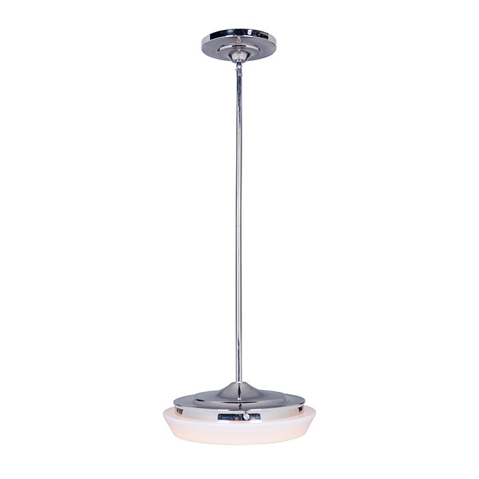 Craftmade 1 Light Mini Pendant with Rods in Polished Nickel with White Frosted Glass