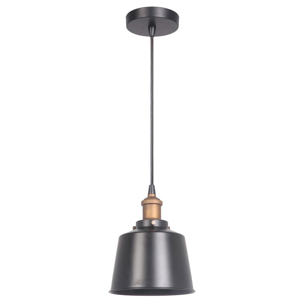 Craftmade 1 Light Mini Pendant in Matte Black and Patina Aged Brass