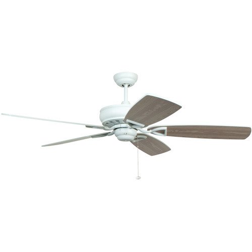 Craftmade 56" Ceiling Fan in White with Matte White/Maple Blades