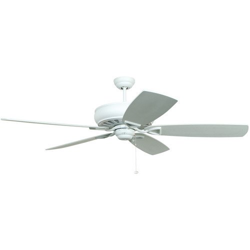 Craftmade 62" Ceiling Fan in White with Matte White/Maple Blades