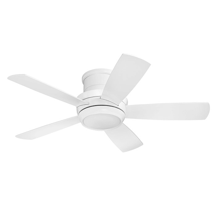 Craftmade 44" Ceiling Fan in White with White Blades and Matte White Glass