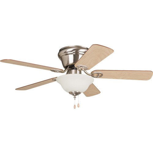 Craftmade 42" Hugger Ceiling Fan with Bowl in Brushed Nickel with Ash/Walnut Blades