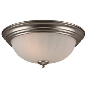 Craftmade 15" Step Pan Melon Flush Mount Light in Brushed Nickel with Frosted Melon Glass