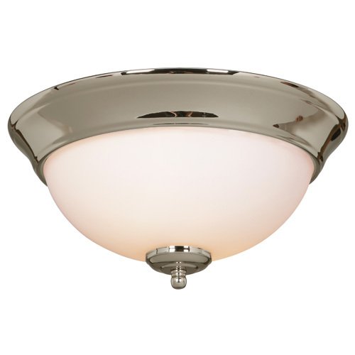 Craftmade 11" Step Pan Flush Mount Light in Polished Nickel with White Frost Glass