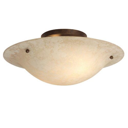 Craftmade 13" Flush Mount Light in Aged Bronze with Antique Scavo Glass