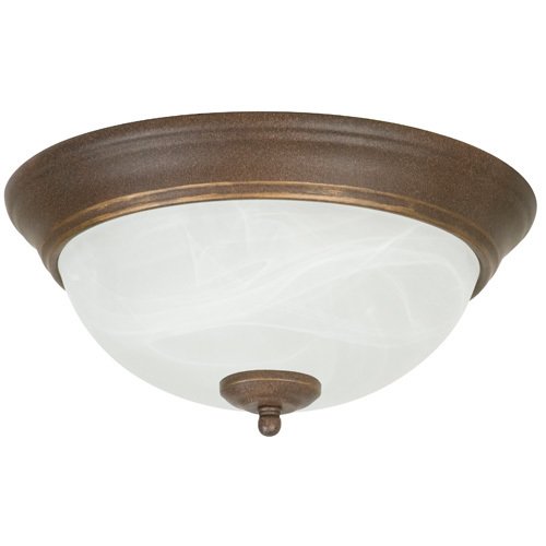 Craftmade 11" Arch Pan Flush Mount Light in Aged Bronze with Alabaster Swirl Glass