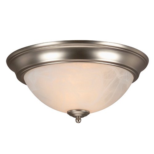 Craftmade 13" Arch Pan Flush Mount Light in Brushed Nickel with Alabaster Swirl Glass