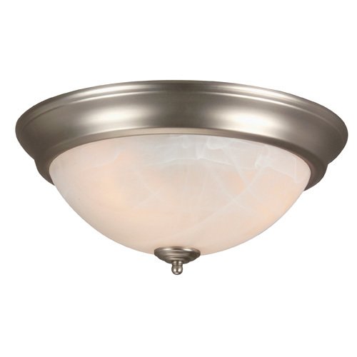 Craftmade 15" Flush Mount Light in Brushed Nickel with Alabaster Swirl Glass