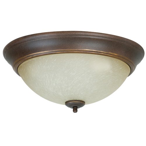 Craftmade 15" Arch Pan Flush Mount Light in Aged Bronze with Tea Stained Glass