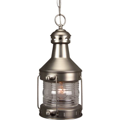 Craftmade 9" Hanging Exterior Light in Brushed Nickel with Clear Glass