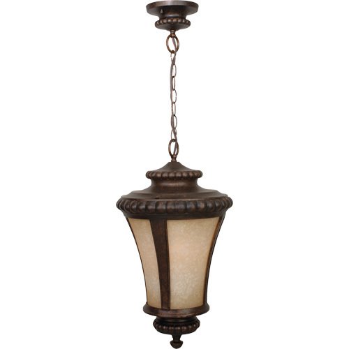 Craftmade 12" Hanging Exterior Light in Peruvian Bronze with Antique Scavo Glass