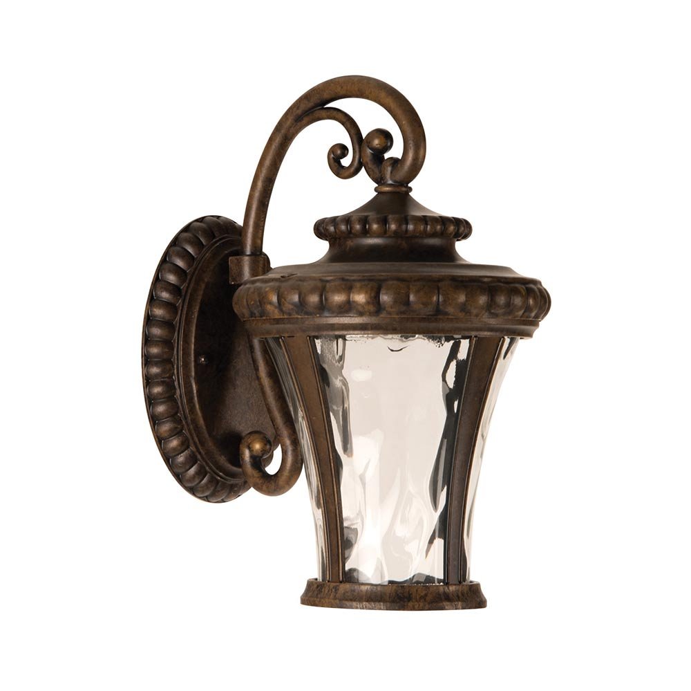 Craftmade 1 Light Small Wall Mount in Peruvian Bronze with Clear Hammered Glass
