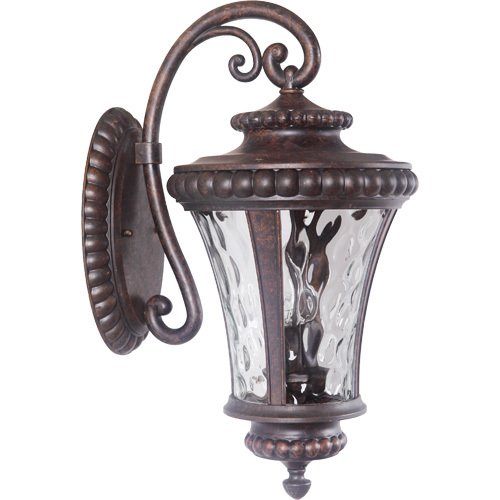 Craftmade 10" Exterior Wall Light in Peruvian Bronze with Clear Hammered Glass