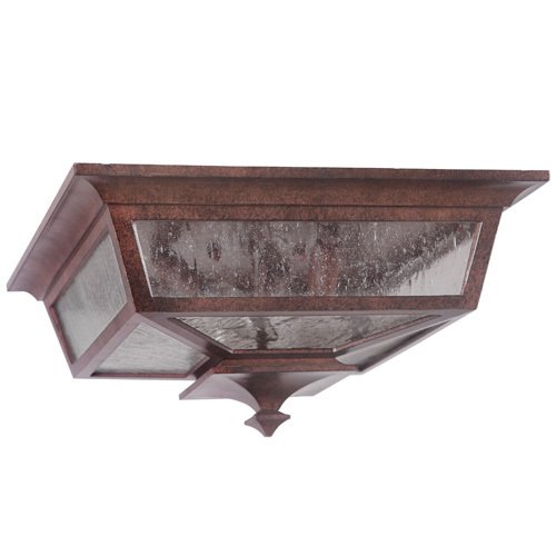 Craftmade 14" Flush Mount Exterior Light in Aged Bronze with Clear Seeded Glass