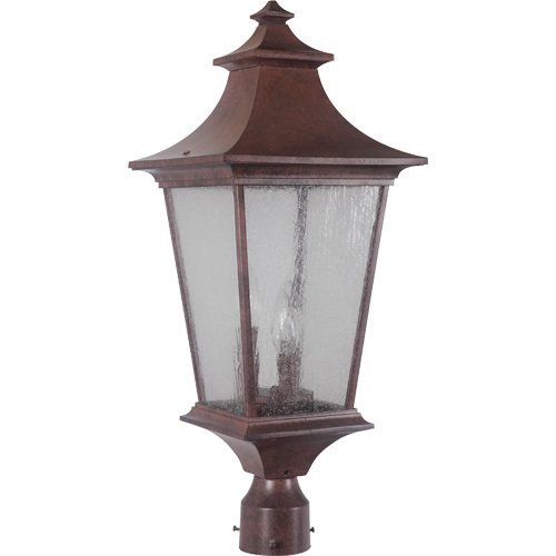 Craftmade 10" Exterior Post Light in Aged Bronze with Clear Seeded Glass