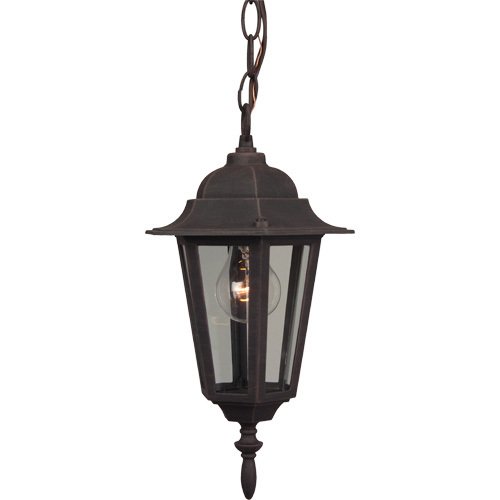 Craftmade 8" Hanging Exterior Light in Rust with Clear Glass