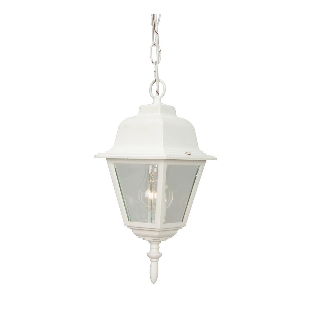 Craftmade 1 Light Pendant in Matte White with Clear Beveled Glass
