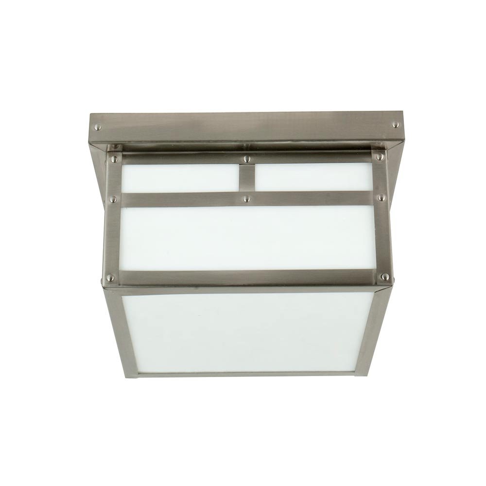 Craftmade Mission 1 Light Flushmount in Stainless Steel with Frosted Glass