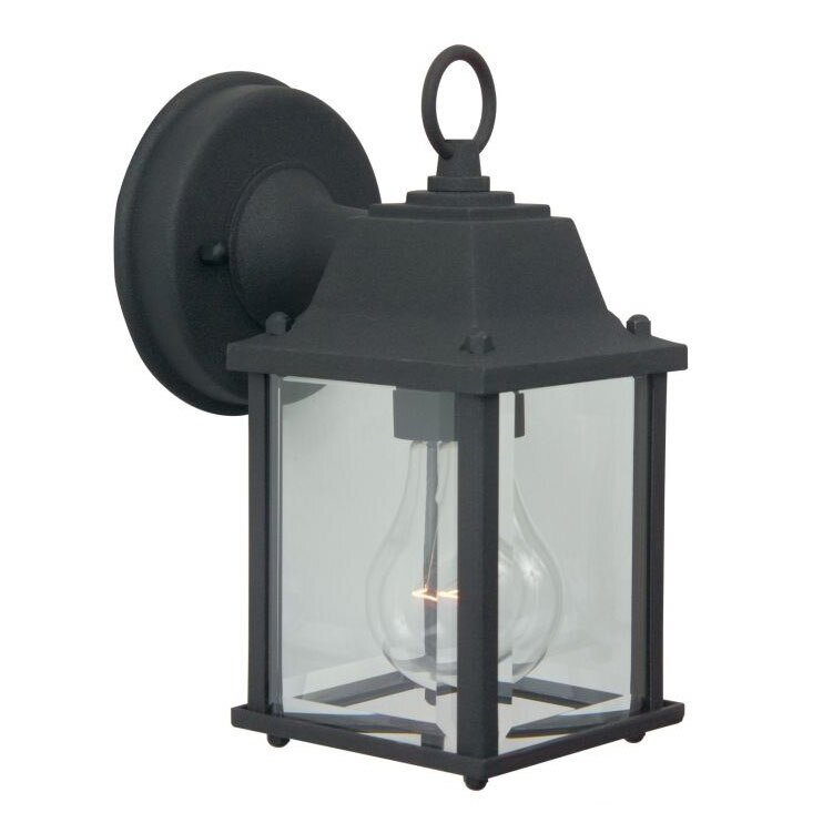 Craftmade 1 Light Small Wall Mount in Matte Black with Clear Glass
