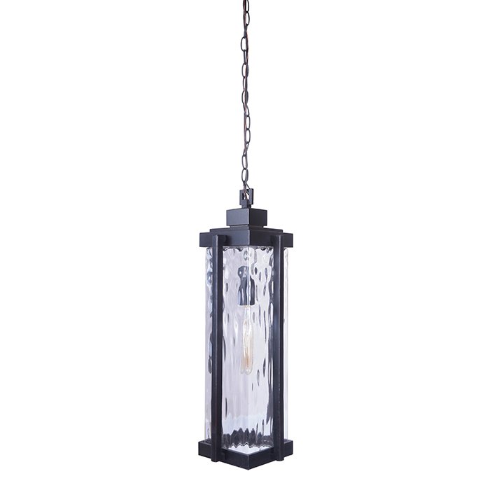 Craftmade 1 Light Pendant in Oiled Bronze Gilded with Clear Hammered Glass