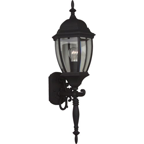 Craftmade 9 1/2" Exterior Wall Light in Matte Black with Clear Beveled Glass