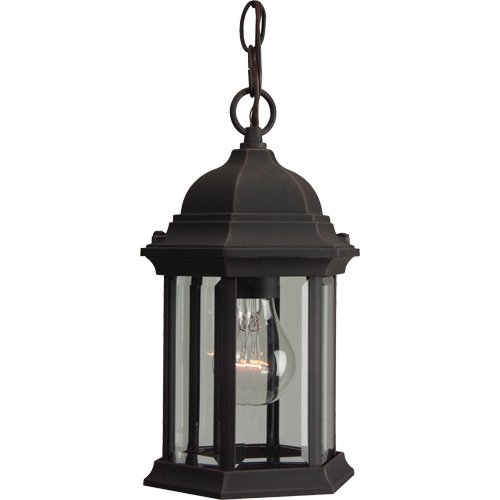 Craftmade 6 1/2" Hanging Exterior Light in Rust with Clear Beveled Glass