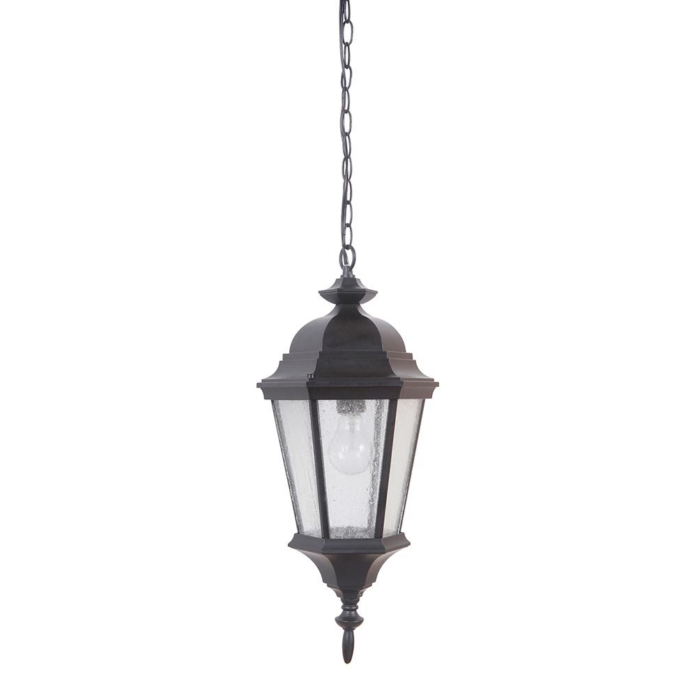 Craftmade 1 Light Pendant in Midnight with Clear Seeded Glass