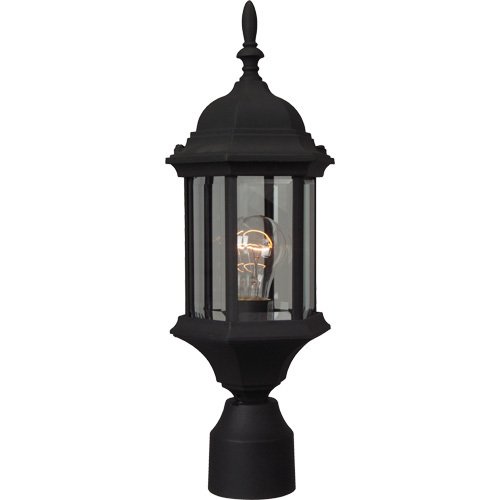 Craftmade 6 1/2" Exterior Post Light in Matte Black with Clear Beveled Glass
