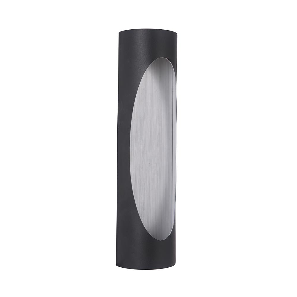 Craftmade 2 Light Large LED Outdoor Pocket Sconce in Matte Black/Brushed Aluminum