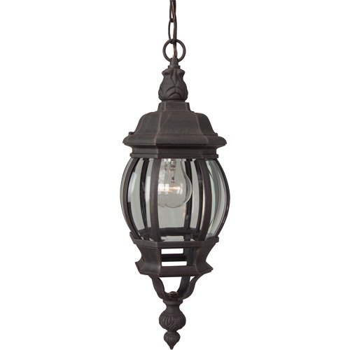 Craftmade 6 1/2" Hanging Exterior Light in Rust with Clear Beveled Glass