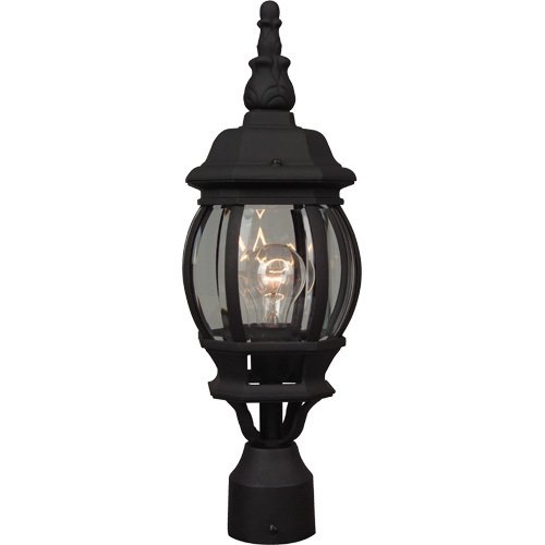Craftmade 6 1/2" Exterior Post Light in Matte Black with Clear Beveled Glass