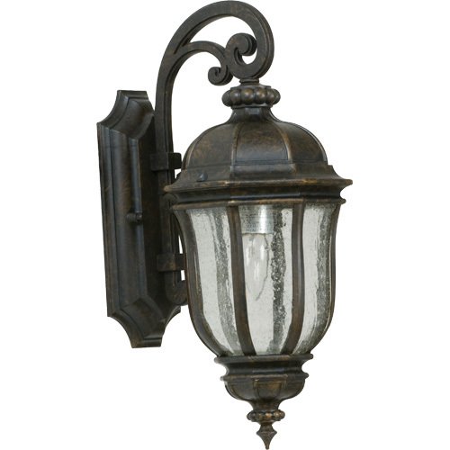 Craftmade 7 1/2" Exterior Wall Lantern in Peruvian Bronze with Clear Seeded Glass