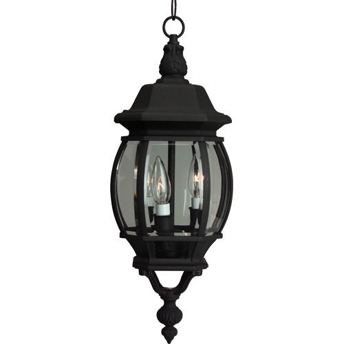 Craftmade 8" Hanging Exterior Light in Matte Black with Clear Beveled Glass