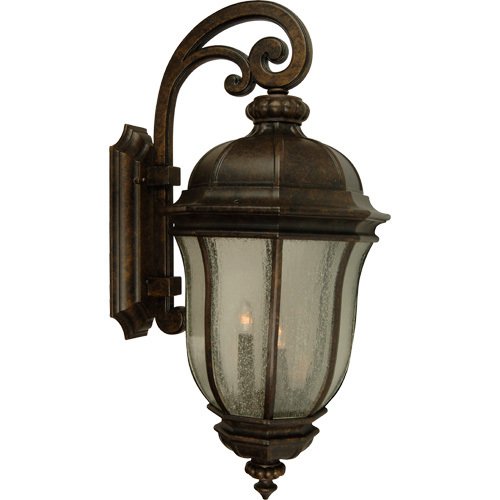 Craftmade 8 7/8" Exterior Wall Lantern in Peruvian Bronze with Clear Seeded Glass