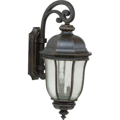 Craftmade 12" Exterior Wall Light in Peruvian Bronze with Clear Seeded Glass