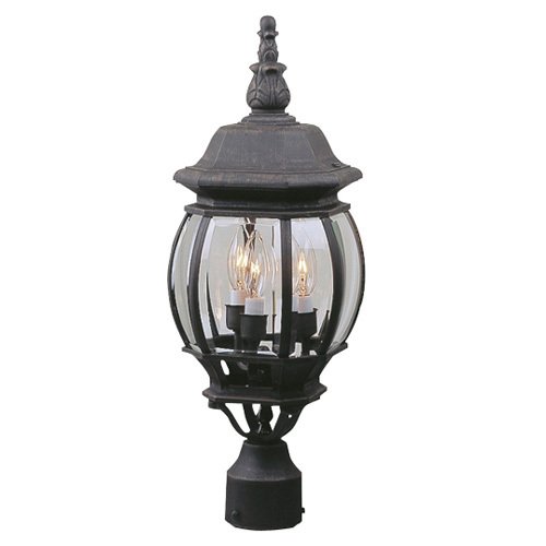 Craftmade 8" Exterior Post Light in Matte Black with Clear Beveled Glass